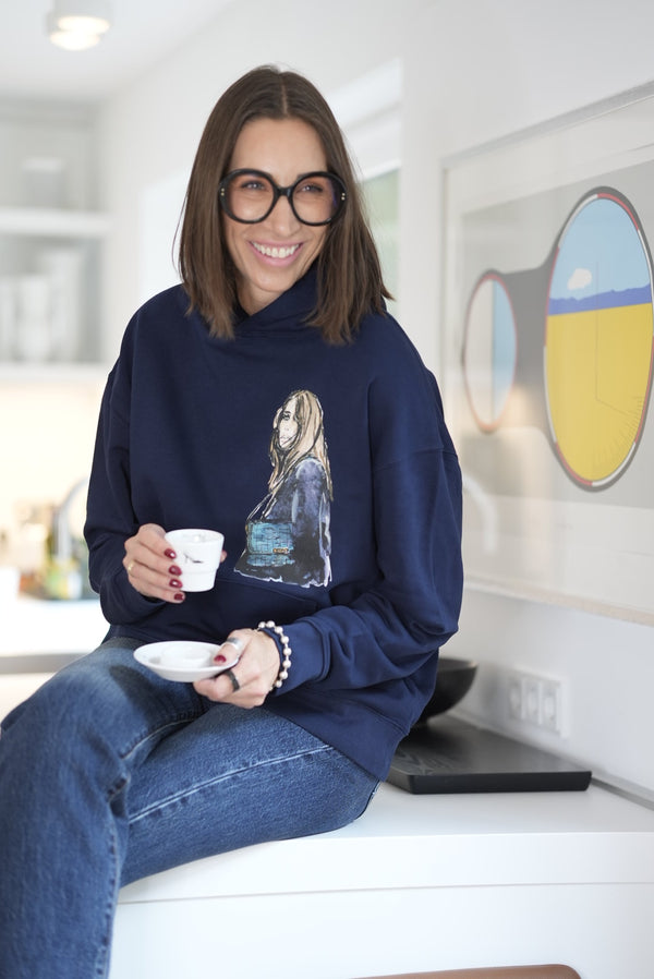 Hoodie mit Kängurutasche "petrol Clutch"