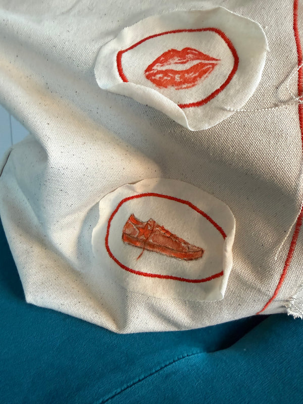 Shopping Bag Unikat – Handgezeichnete Applikationen NO. 2/10