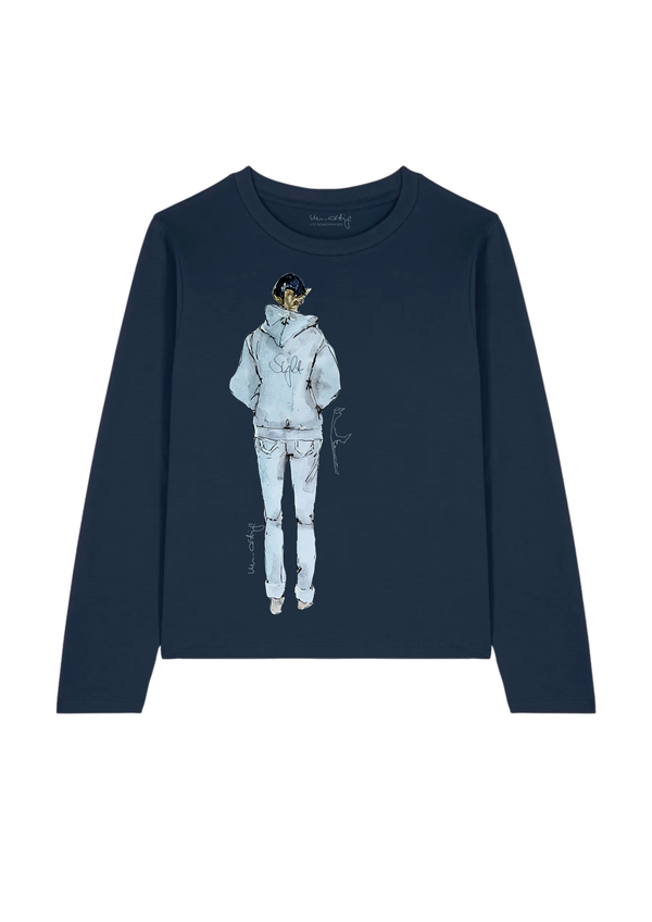 Sylt Shirt Frau mit Hoodie, Farbe: dunkelblau | un-artig