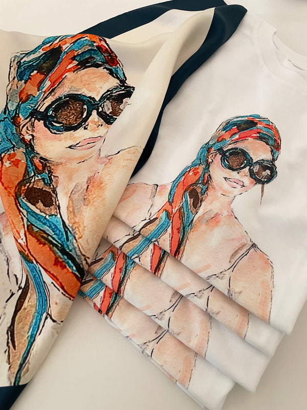 Un-artig mehrere Seidentücher übereinander