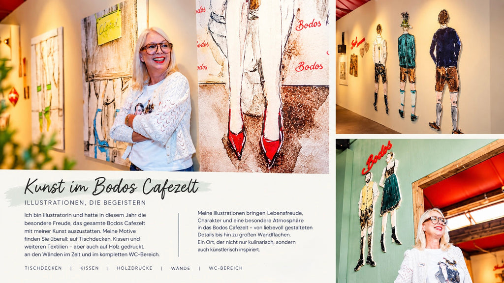 Kunst im Bodo's Cafézelt