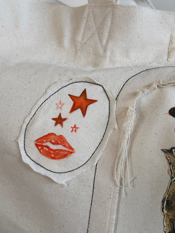 Shopping Bag Unikat – Handgezeichnete Applikationen NO. 7/10