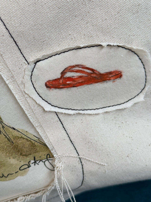 Shopping Bag Unikat – Handgezeichnete Applikationen NO. 7/10