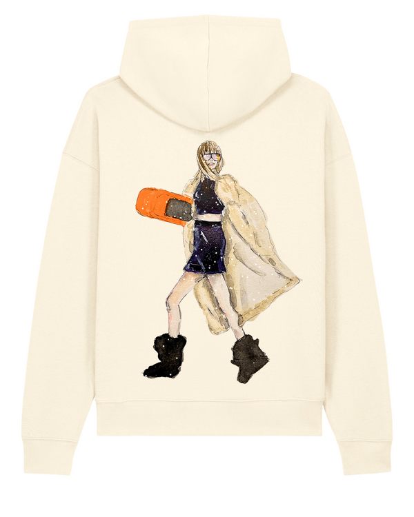 Hoodie mit Kängurutasche und Rückenprint "Snowboard"
