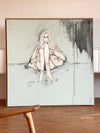 Leinwand Portrait Frau sitzend Original | un-artig