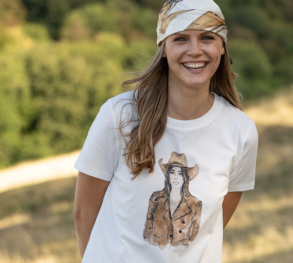 Seidentuch "En Piste" - plus 1 Bogen Geschenkpapier - limited